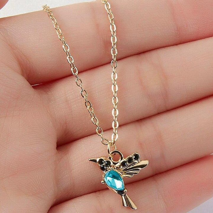 Margeret™ | Enamel and Zirconia Hummingbird Necklace