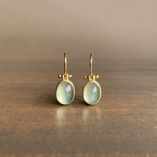 Margeret™ | Green Moonstone Earrings