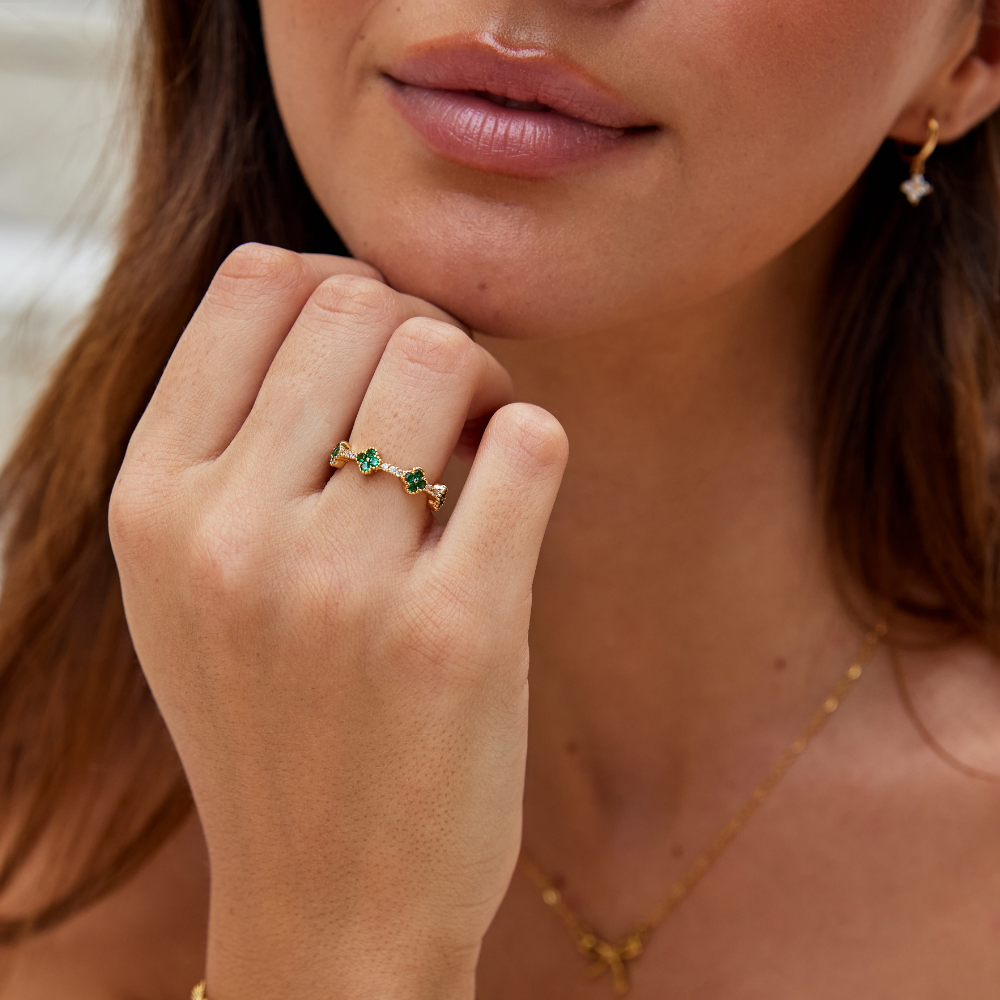 Margeret™ | Lucky – Four-Leaf Clover Crystal Ring
