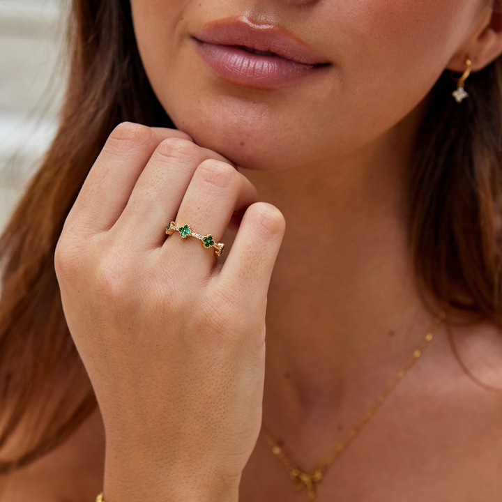 Margeret™ | Lucky – Four-Leaf Clover Crystal Ring