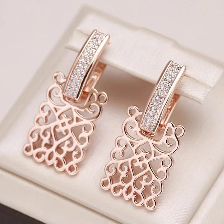 Margeret™ | Ivy Rose Gold Zirconia Earrings