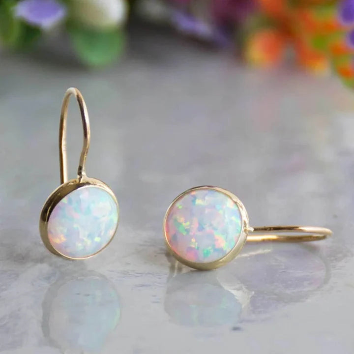 Margeret™ | White Opal Earrings