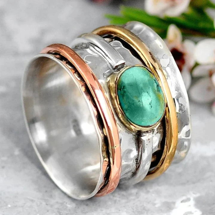 Margeret™ | Gold & Silver Turquoise Ring