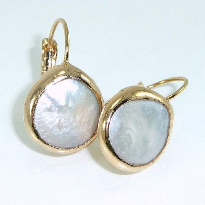 Margeret™ | White Stone Golden Earrings