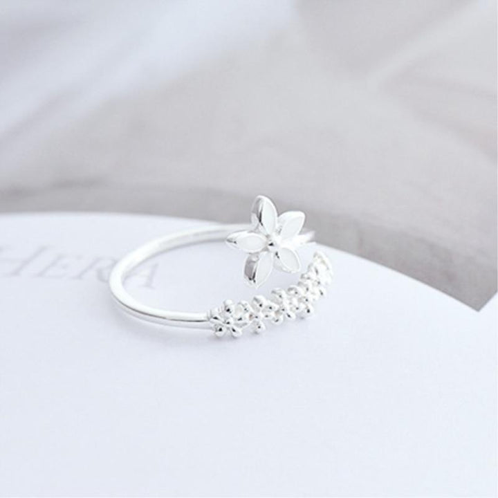 Margeret™ | Silver and Hand Painted Enamel Wildflower Ring