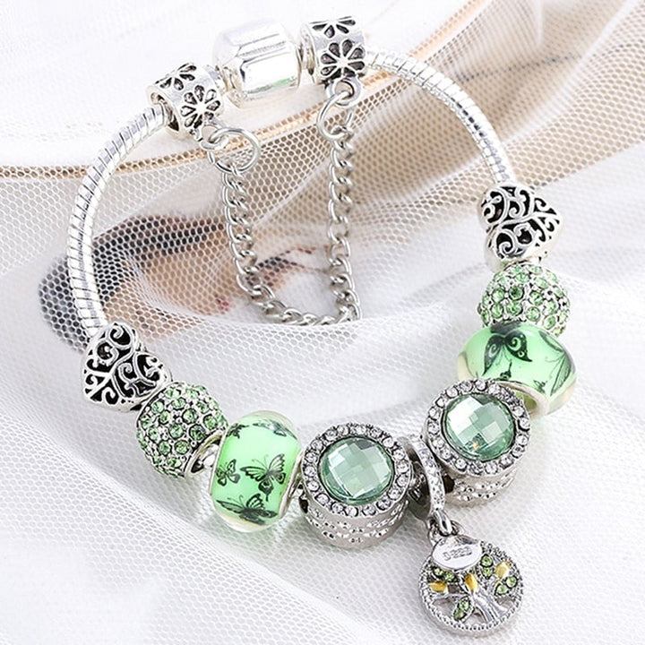 Margeret™ | Bracelet in Sterling Silver and Green Crystal