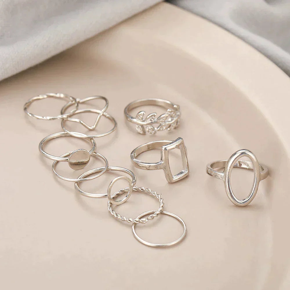 Margeret™ | 11 Pack Vintage Silver Rings