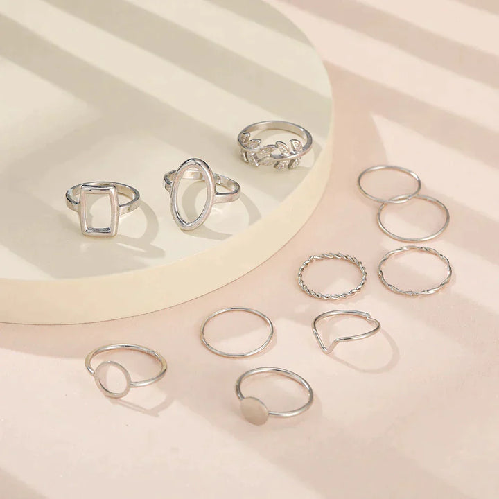 Margeret™ | 11 Pack Vintage Silver Rings