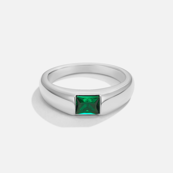 Margeret™ | Silver & Emerald Ring