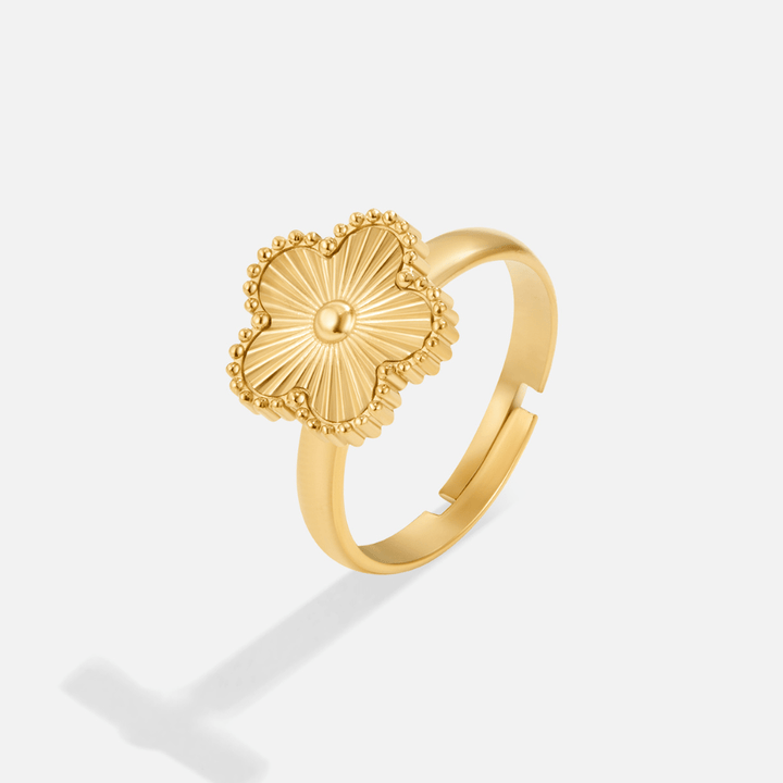 Margeret™ | Golden Four-Leaf Clover Ring
