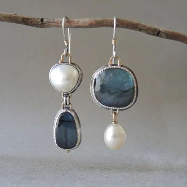 Margeret™ | Natural Blue Stone Earrings