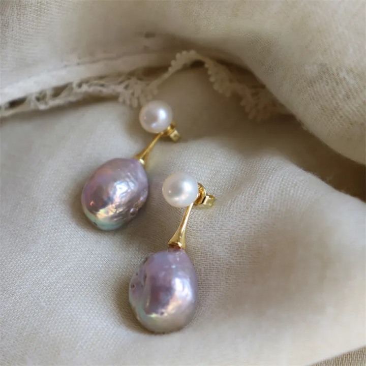 Margeret™ | Elegant Lilac Pearl Earrings
