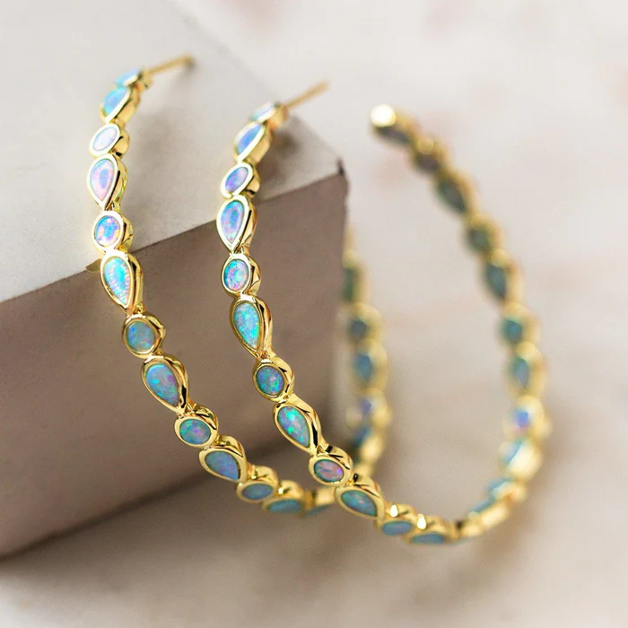 Margeret™ | Golden Circle Opal Earrings