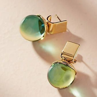 Margeret™ | Green Crystal Golden Earrings