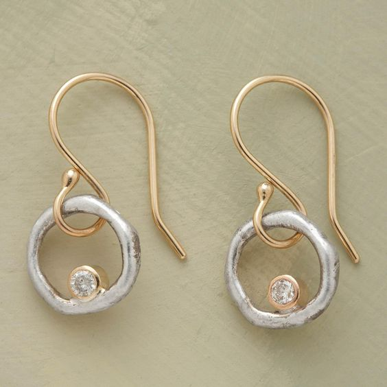 Margeret™ | Gold & Silver Zirconia Earrings