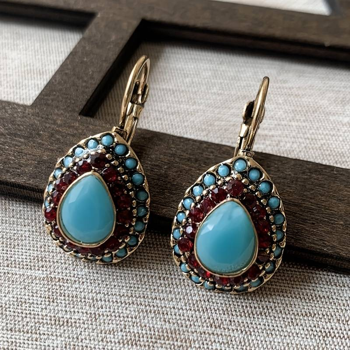 Margeret™ | Blue Opal Mandala Earrings