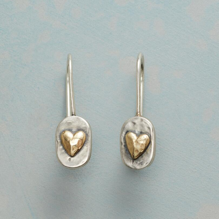Margeret™ | Gold Inlaid Heart Earrings