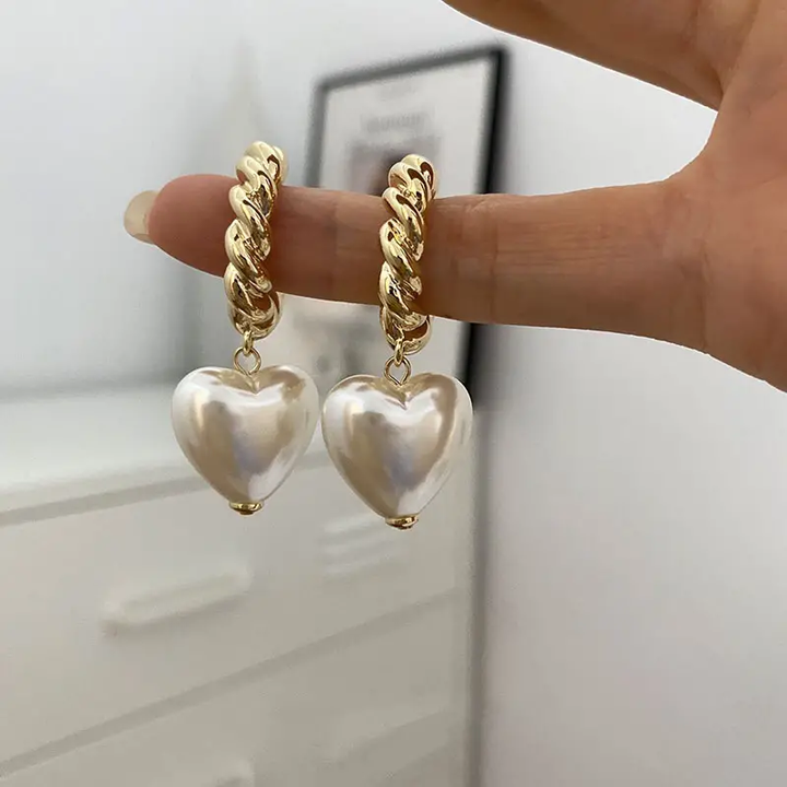 Margeret™ | Elegant Pearl Heart Earrings