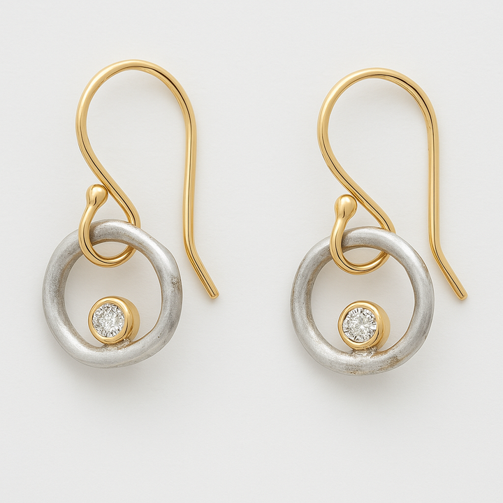 Margeret™ | Gold & Silver Zirconia Earrings