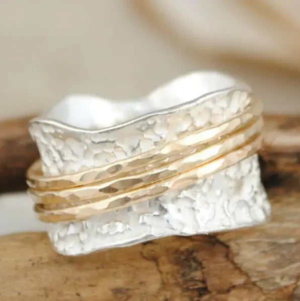 Margeret™ | Spinner Thin Gold & Silver Ring