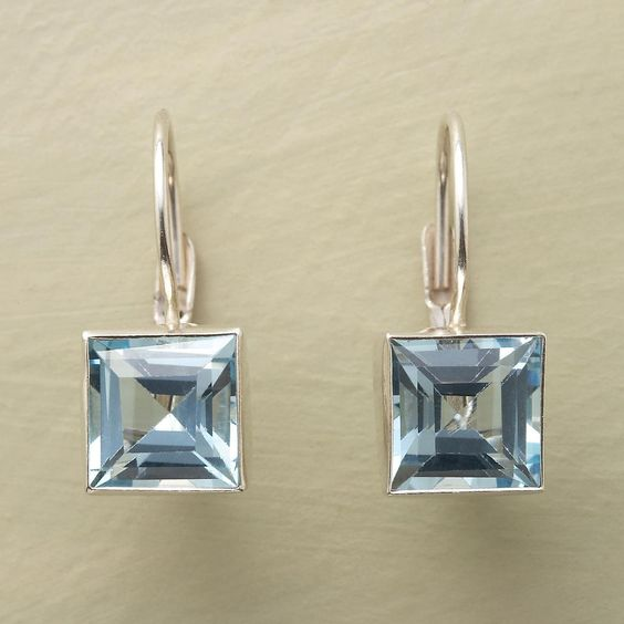 Margeret™ | Blue Cubic Glass Earrings