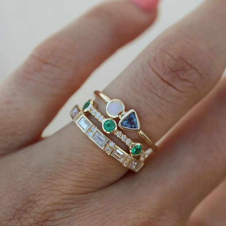 Margeret™ | White Opal & Forest Zirconia Ring