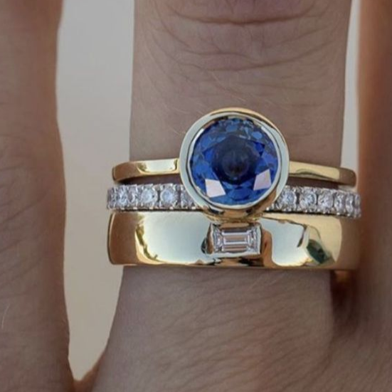 Margeret™ | Elegant Blue Zirconia Ring Set