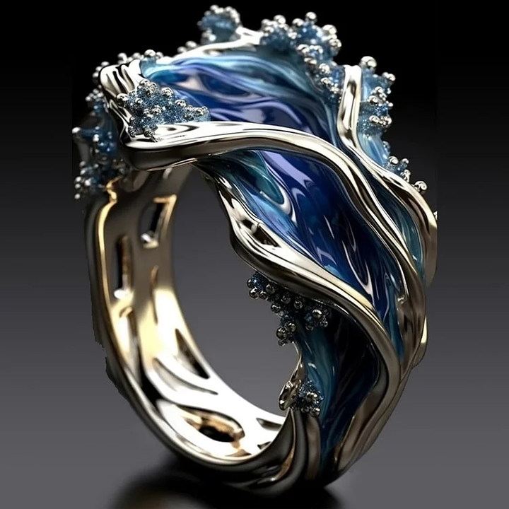 Margeret™ | Golden Ocean Wavy Ring