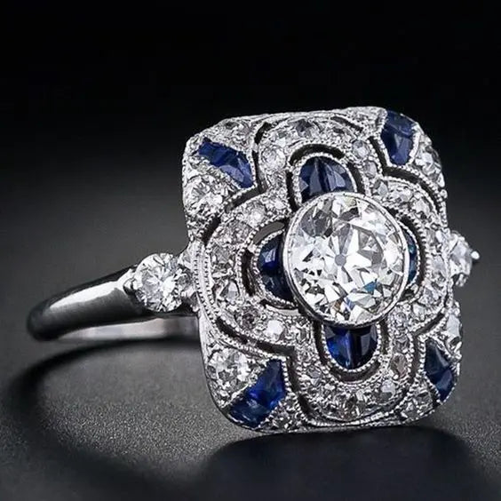 Margeret™ | silver ring with blue zirconia