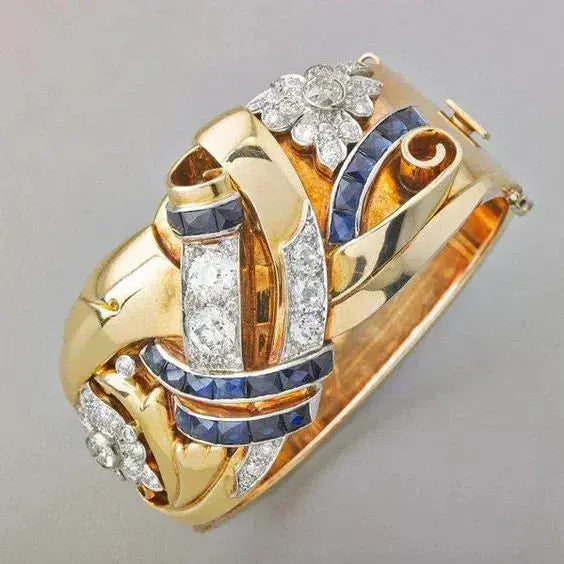 Margeret™ | Gold Blue Zirconia Ring
