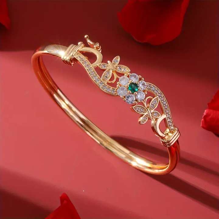 Margeret™ | Zirconia Gold Green Crystal Bracelet