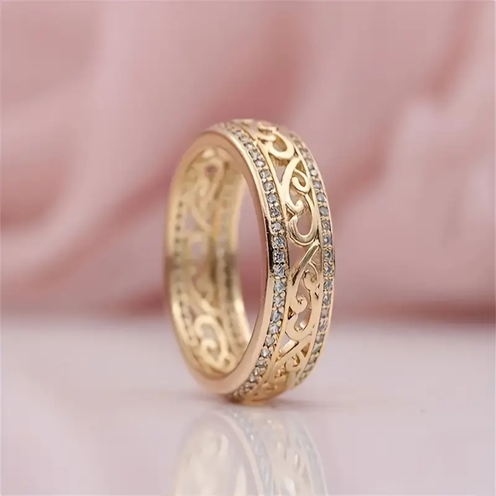 Margeret™ | Bright Hollow Gold Ring