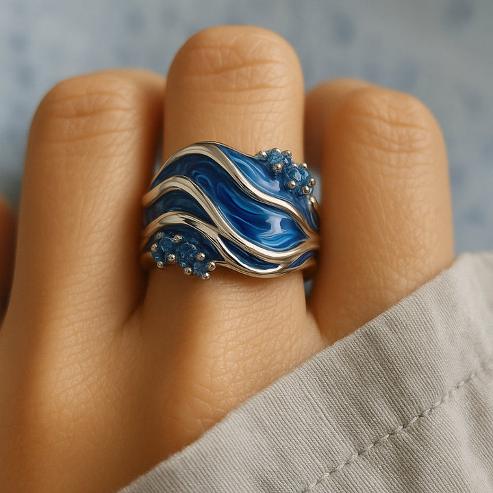 Margeret™ | Golden Ocean Wavy Ring