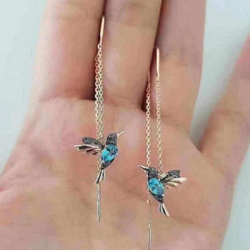 Margeret™ | Hummingbird Enamel and Zirconia Earrings