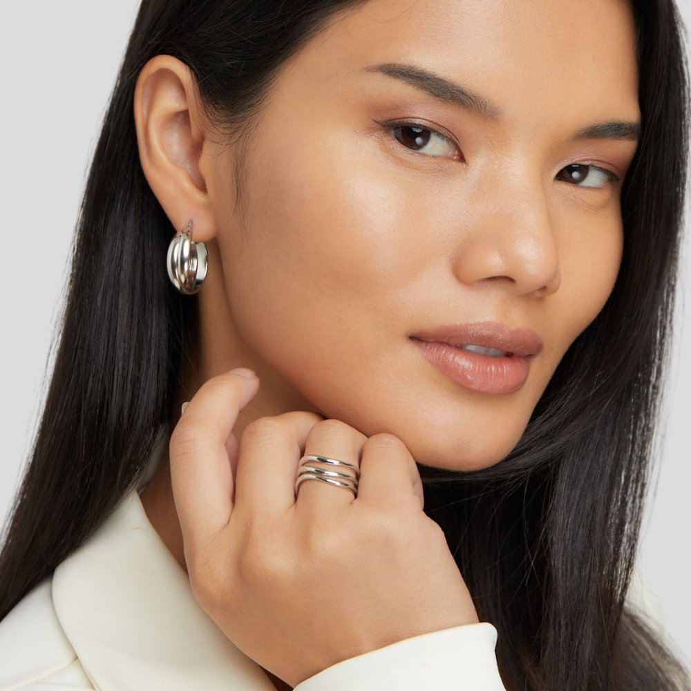 Margeret™ | Kiya Layered Silver Ring