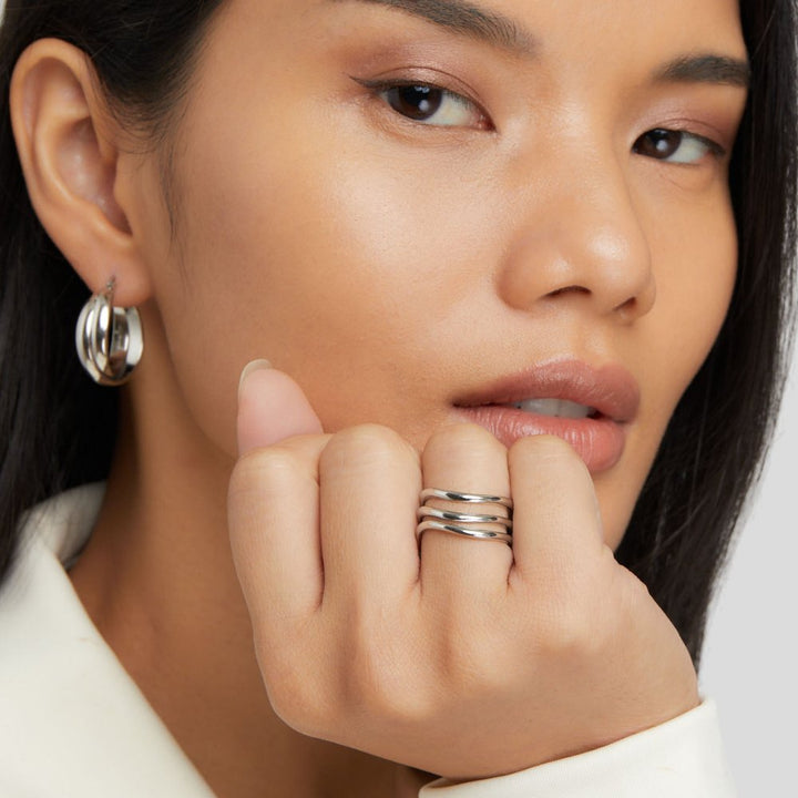 Margeret™ | Kiya Layered Silver Ring