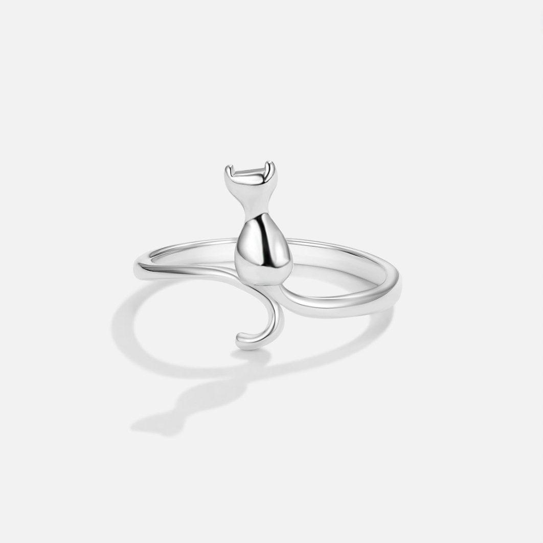 Margeret™ | Midnight Cat Silver Ring
