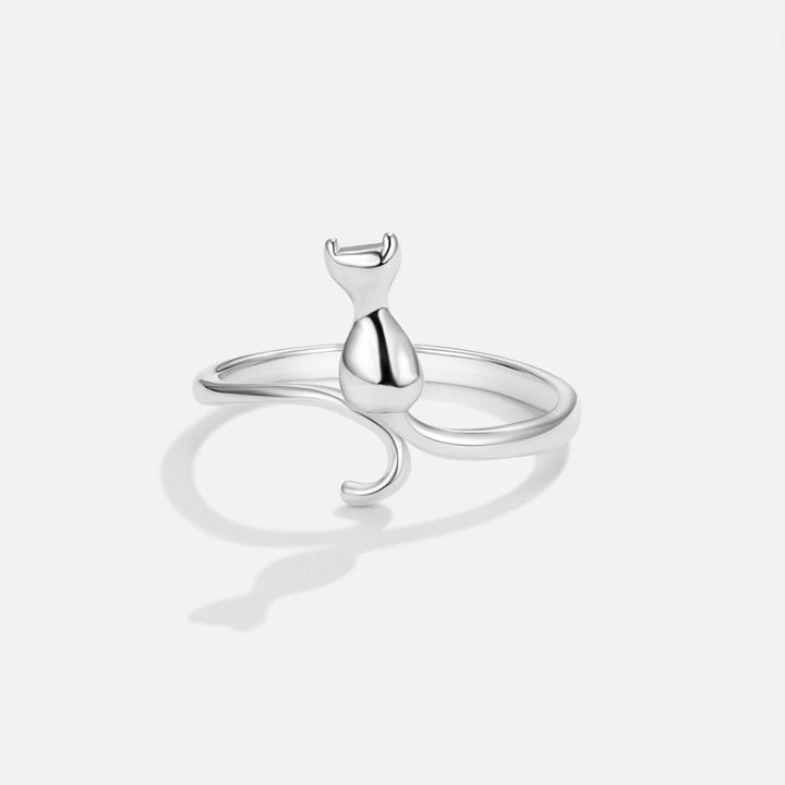 Margeret™ | Midnight Cat Silver Ring