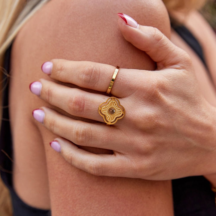 Margeret™ | Tiger’s Eye Lucky Blossom Ring