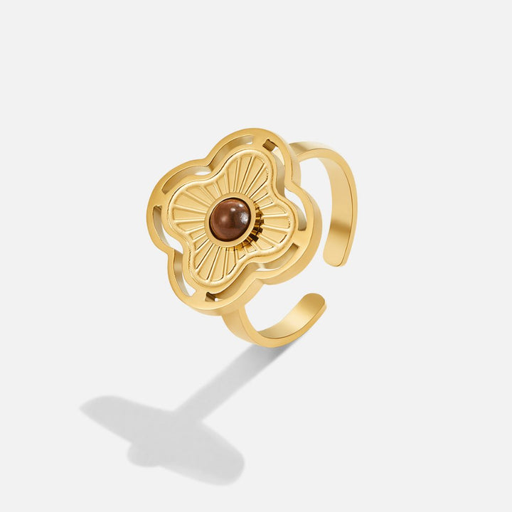 Margeret™ | Tiger’s Eye Lucky Blossom Ring