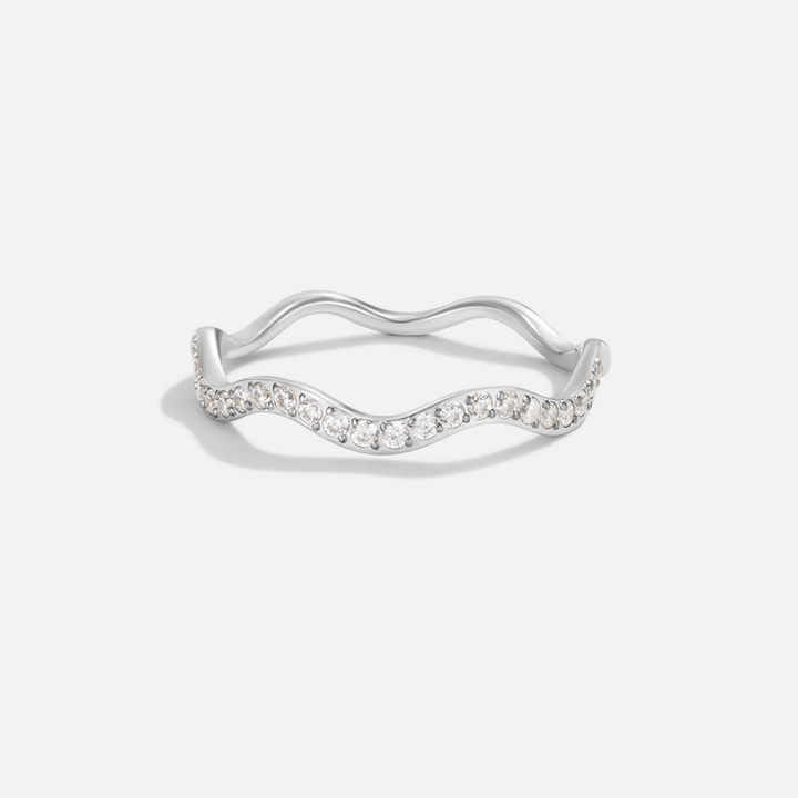Margeret™ | Zenya Crystal & Silver Wave Ring